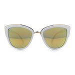 SA106 Womens Color Mirror Reflective Lens Oversize Cat Eye Sunglasses