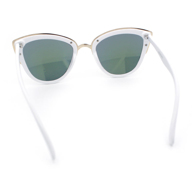 SA106 Womens Color Mirror Reflective Lens Oversize Cat Eye Sunglasses