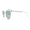 SA106 Womens Color Mirror Reflective Lens Oversize Cat Eye Sunglasses