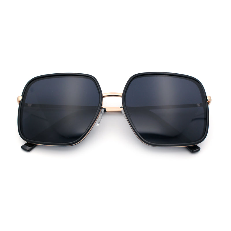Womens Chic Oversize Double Rim Rectangle Butterfly Sunglasses