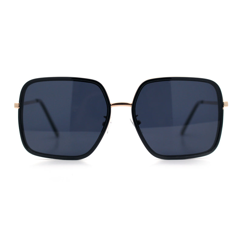 Womens Chic Oversize Double Rim Rectangle Butterfly Sunglasses