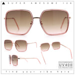Womens Chic Oversize Double Rim Rectangle Butterfly Sunglasses
