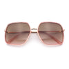 Womens Chic Oversize Double Rim Rectangle Butterfly Sunglasses