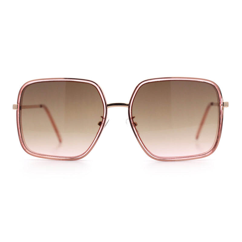 Womens Chic Oversize Double Rim Rectangle Butterfly Sunglasses