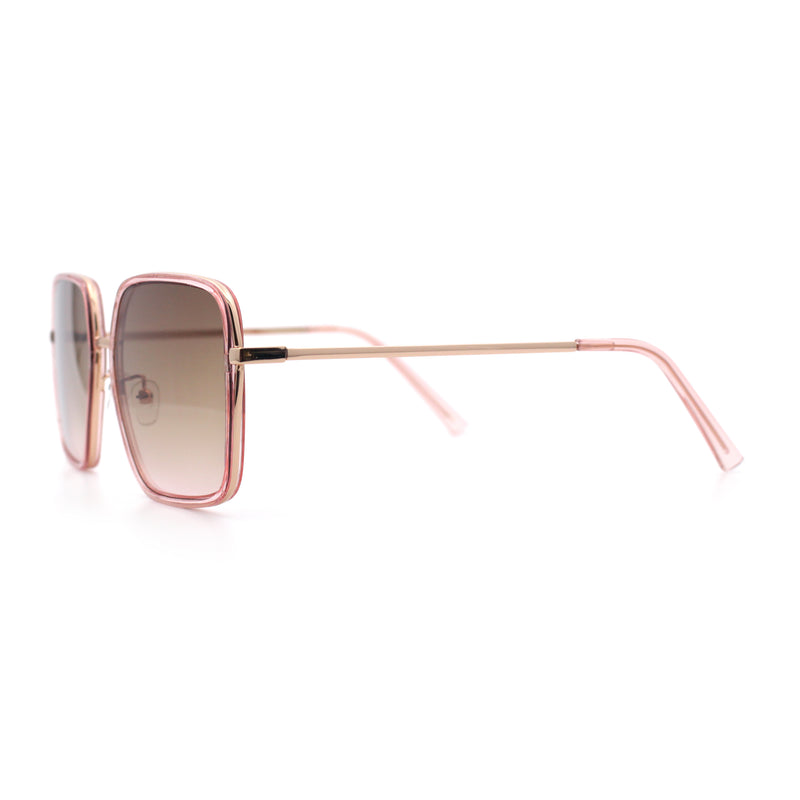 Womens Chic Oversize Double Rim Rectangle Butterfly Sunglasses