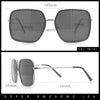 Womens Chic Oversize Double Rim Rectangle Butterfly Sunglasses