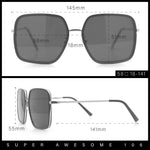 Womens Chic Oversize Double Rim Rectangle Butterfly Sunglasses