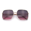 Womens Chic Oversize Double Rim Rectangle Butterfly Sunglasses