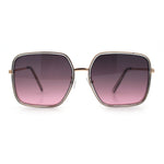 Womens Chic Oversize Double Rim Rectangle Butterfly Sunglasses