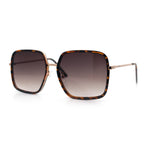 Womens Chic Oversize Double Rim Rectangle Butterfly Sunglasses