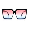 Womens Squared Rectangular Butterfly Fashion Plastic Sunglasses