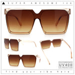 Womens Squared Rectangular Butterfly Fashion Plastic Sunglasses