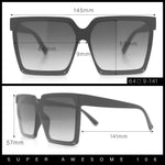 Womens Squared Rectangular Butterfly Fashion Plastic Sunglasses