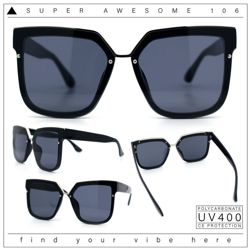 Womens Designer Squared Butterfly Chic Sunglasses