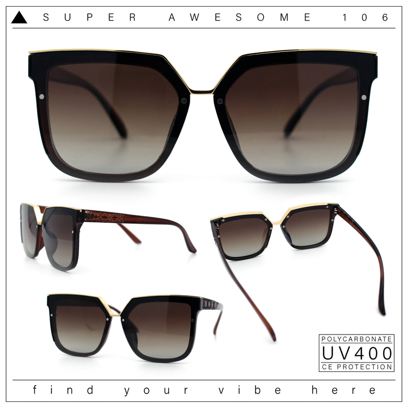 Womens Designer Squared Butterfly Chic Sunglasses