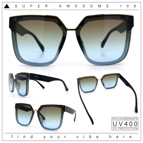 Womens Designer Squared Butterfly Chic Sunglasses