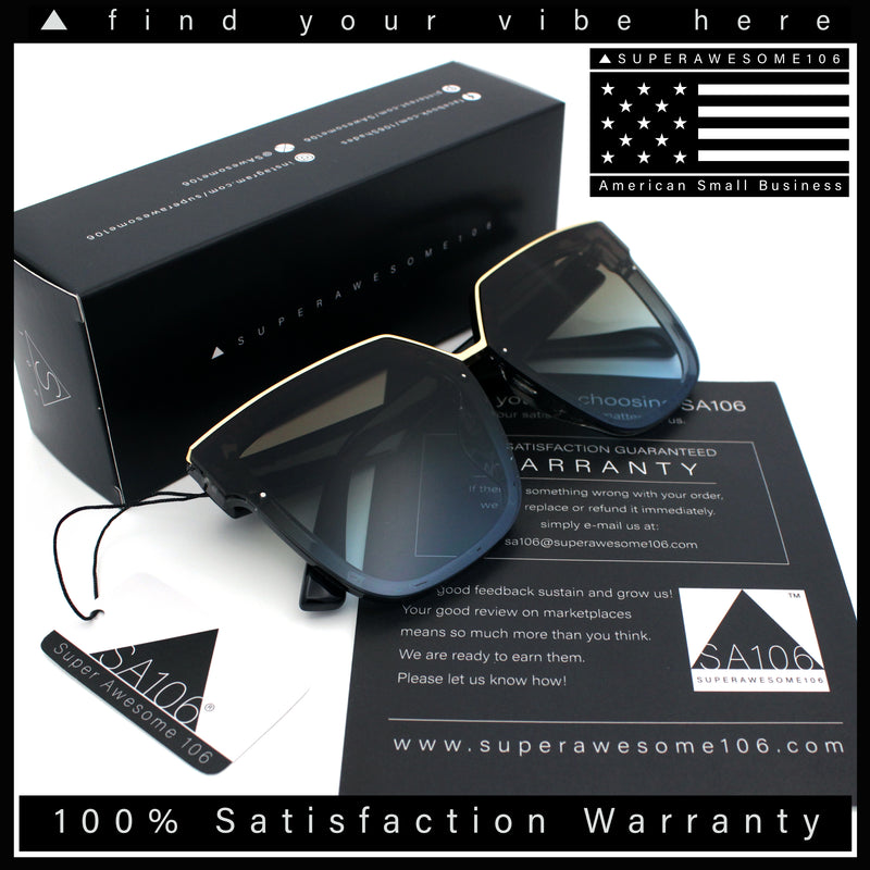 Womens Designer Squared Butterfly Chic Sunglasses