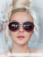 Womens Jewel Chain Arm Retro Tear Drop Pilots Sunglasses