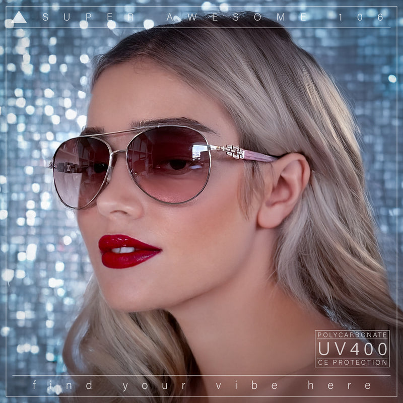 Womens Jewel Chain Arm Retro Tear Drop Pilots Sunglasses
