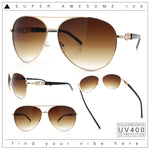 Womens Jewel Chain Arm Retro Tear Drop Pilots Sunglasses
