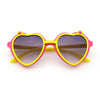 Girls Kids Size Pop Color Flip Up Heart Shape Plastic Sunglasses
