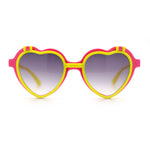 Girls Kids Size Pop Color Flip Up Heart Shape Plastic Sunglasses