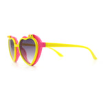 Girls Kids Size Pop Color Flip Up Heart Shape Plastic Sunglasses