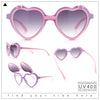 Girls Kids Size Pop Color Flip Up Heart Shape Plastic Sunglasses