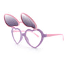 Girls Kids Size Pop Color Flip Up Heart Shape Plastic Sunglasses