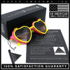 Girls Kids Size Pop Color Flip Up Heart Shape Plastic Sunglasses