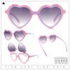 Girls Kids Size Pop Color Flip Up Heart Shape Plastic Sunglasses