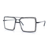 Rhinestone Jewel Rectangle Metal Rim Chic Blue Light Filtering Computer Eyeglasses