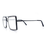 Rhinestone Jewel Rectangle Metal Rim Chic Blue Light Filtering Computer Eyeglasses