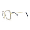 Rhinestone Jewel Rectangle Metal Rim Chic Blue Light Filtering Computer Eyeglasses