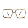 Rhinestone Jewel Rectangle Metal Rim Chic Blue Light Filtering Computer Eyeglasses