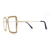 Rhinestone Jewel Rectangle Metal Rim Chic Blue Light Filtering Computer Eyeglasses