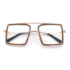 Rhinestone Jewel Rectangle Metal Rim Chic Blue Light Filtering Computer Eyeglasses