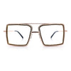 Rhinestone Jewel Rectangle Metal Rim Chic Blue Light Filtering Computer Eyeglasses