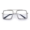 Rhinestone Jewel Rectangle Metal Rim Chic Blue Light Filtering Computer Eyeglasses