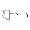 Rhinestone Jewel Rectangle Metal Rim Chic Blue Light Filtering Computer Eyeglasses