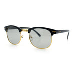 Polarized Photochromic Light Grey Lens Mens Iconic Half Rim Hipster Sunglasses