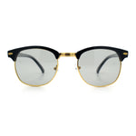 Polarized Photochromic Light Grey Lens Mens Iconic Half Rim Hipster Sunglasses