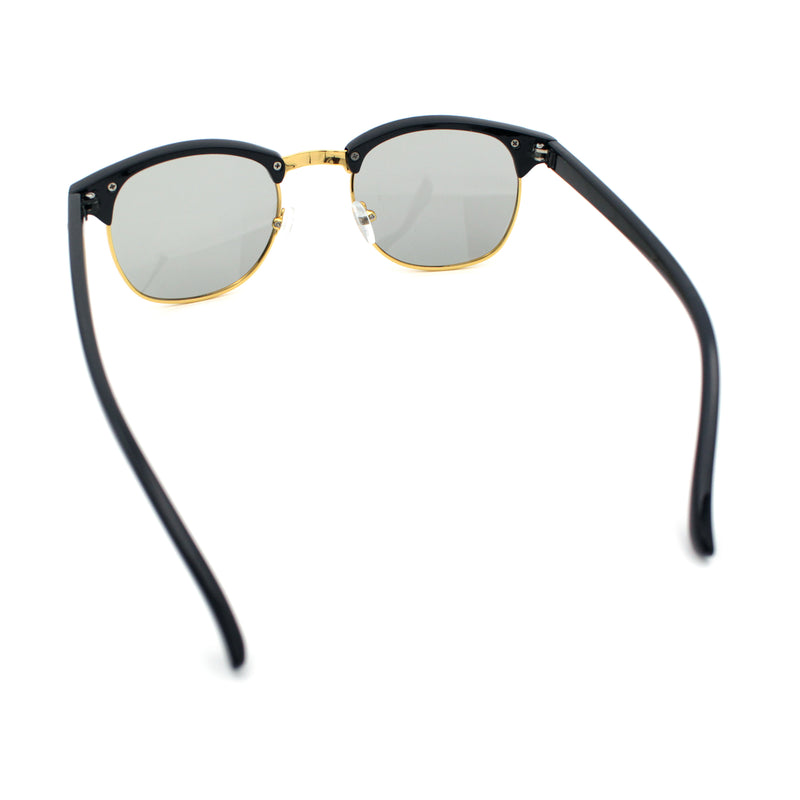Polarized Photochromic Light Grey Lens Mens Iconic Half Rim Hipster Sunglasses