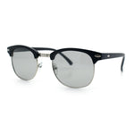 Polarized Photochromic Light Grey Lens Mens Iconic Half Rim Hipster Sunglasses