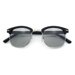 Polarized Photochromic Light Grey Lens Mens Iconic Half Rim Hipster Sunglasses