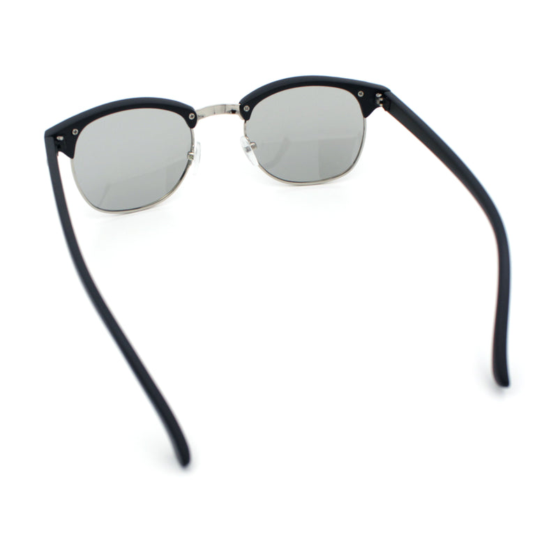 Polarized Photochromic Light Grey Lens Mens Iconic Half Rim Hipster Sunglasses