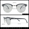 Polarized Photochromic Light Grey Lens Mens Iconic Half Rim Hipster Sunglasses