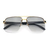Mens Rectangle Double Bridge Half Rim Wood Grain Arm Mob Sunglasses
