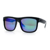 Kush Mirrored Brushed Plastic Wood Grain Iconic Horn Rim Sunglasses