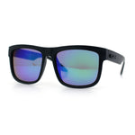 Kush Mirrored Brushed Plastic Wood Grain Iconic Horn Rim Sunglasses